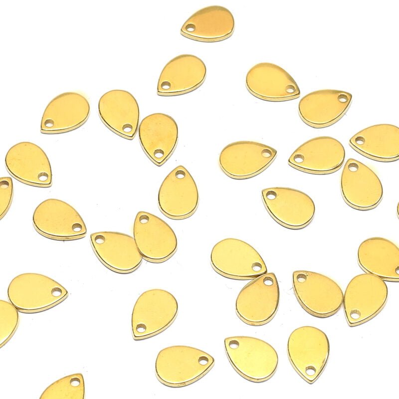 מטבע/תליון טיפה - 7x10mm - פליז