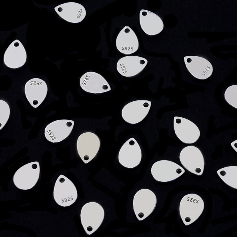 מטבע/תליון טיפה - 7x10mm - כסף 925
