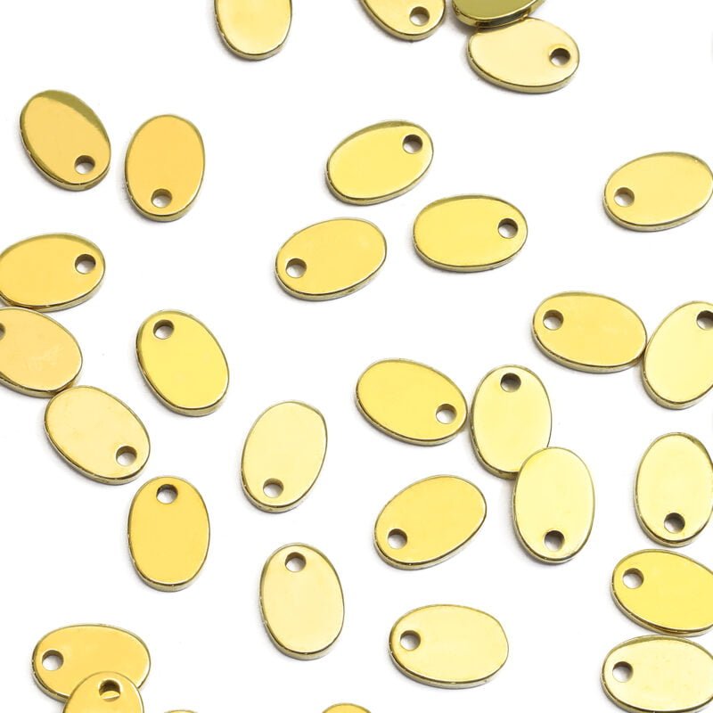 מטבע/תליון אובל - 7x10mm - פליז